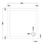 Slip Resistant Square Shower Tray 900 x 900mm - Image 2