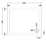 Slip Resistant Rectangular Shower Tray 1000 x 800mm - Image 2