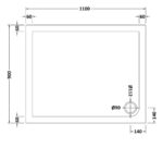 Slip Resistant Rectangular Shower Tray 1100 x 900mm - Image 2