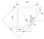 Slip Resistant Quadrant Shower Tray 800 x 800mm - Image 2