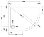 Slip Resistant Offset Quadrant Shower Tray RH 1000 x 800mm - Image 2