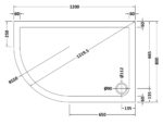 Slip Resistant Offset Quadrant Shower Tray LH 1200 x 800mm - Image 2