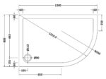 Slip Resistant Offset Quadrant Shower Tray RH 1200 x 800mm - Image 2
