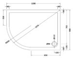 Slip Resistant Offset Quadrant Shower Tray LH 1200 x 900mm - Image 2