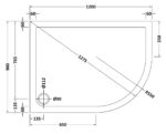 Nuie Slip Resistant Offset Quadrant Shower Tray RH 1200 x 900mm - Image 2