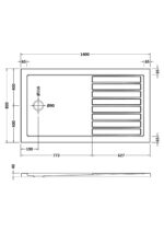 Slip Resistant Rectangular Walk-In Shower Tray 1400 x 800mm - Image 2