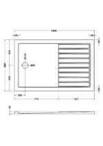Slip Resistant Rectangular Walk-In Shower Tray 1400 x 900mm - Image 2