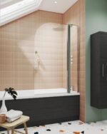 Nuie Round Bath Screen With Fixed Panel - Image 2