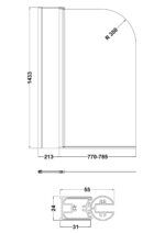 Nuie Round Bath Screen With Fixed Panel - Image 3