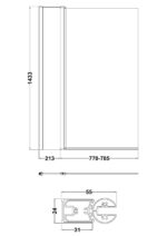 Square Bath Screen With Fixed Panel - Image 3