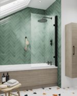 Square Hinged Bath Screen - 8mm - Image 2