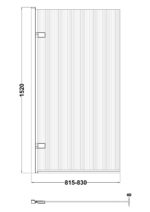 Square Hinged Fluted Bath Screen - 8mm - Image 3