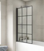 Nuie Square Black Framed Bath Screen - Image 3
