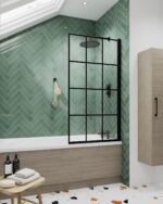 Nuie Square Black Framed Bath Screen - Image 2
