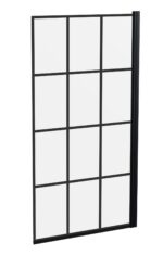Nuie Square Black Framed Bath Screen