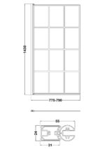 Nuie Square Black Framed Bath Screen - Image 4