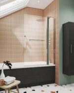 Square Bath Screen With Fixed Panel & Rail - Image 2