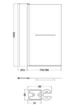 Square Bath Screen With Fixed Panel & Rail - Image 3