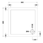 Square Shower Tray 800 x 800mm - Image 2