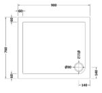 Rectangular Shower Tray 900 x 760mm - Image 2