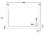 Rectangular Shower Tray 1100 x 700mm - Image 2