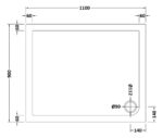 Rectangular Shower Tray 1100 x 900mm - Image 2