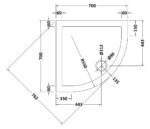 Quadrant Shower Tray 700 x 700mm - Image 2