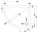 Offset Quadrant Shower Tray 900 x 760mm LH - Image 2