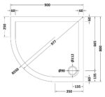 Offset Quad Shower Tray LH 900 x 800mm - Image 2