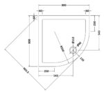 Quad Shower Tray 800 x 800mm - Image 2