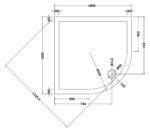 Quad Shower Tray 1000 x 1000mm - Image 2