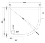 Offset Quad Shower Tray 1000 x 900mm RH - Image 2
