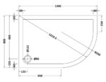 Offset Quad Shower Tray RH 1200 x 800mm - Image 2