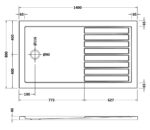 Rectangular Walk-In Shower Tray 1400 x 800 - Image 3