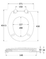 Traditional Toilet Seat Chrome Hinges - Image 2