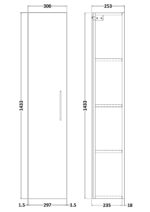 Nuie Arno 300mm Tall Unit (1 Door) - Image 3