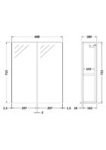 Nuie Arno 600mm Mirror Unit (50/50) - Image 2