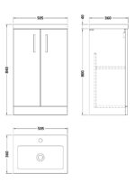 500mm Floor Standing 2-Door Vanity & Polymarble Basin - Image 3