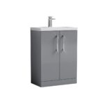 600mm Floor Standing 2-Door Vanity & Polymarble Basin