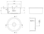 Nuie Undermount Round Single Bowl with Overflow & Central Waste 460x191 - Image 2