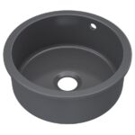 Undermount Round Single Bowl with Overflow & Central Waste 460x191
