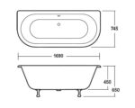 Hudson Reed Kenton Freestanding Bath - Deacon Leg Set (1700mm) - Image 4