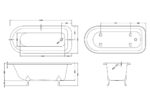 Hudson Reed Barnsbury Freestanding Bath - Corbel Leg Set (1700mm) - Image 4