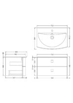 700mm Cabinet & Basin - Image 2