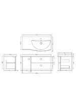 1000mm Cabinet & Basin - Right Hand - Image 2