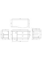 1000mm Right Hand Cabinet With Marble Top - Image 2