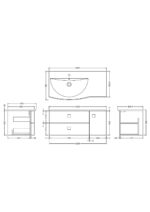 1000mm Cabinet & Basin - Left Hand - Image 2