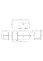 1000mm Cabinet & Basin - Right Hand - Image 2