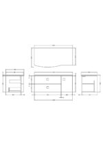 1000mm Left Hand Cabinet With Marble Top - Image 4