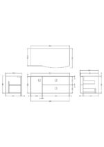 1000mm Right Hand Cabinet With Marble Top - Image 4